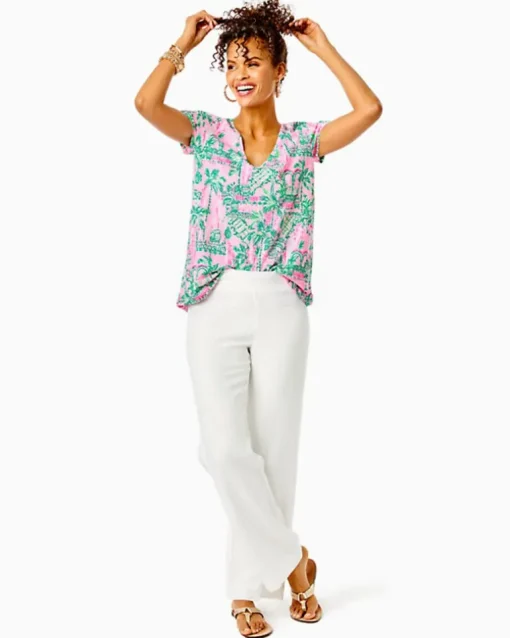 Online 31" Deri Linen Palazzo Pant Women Bottoms