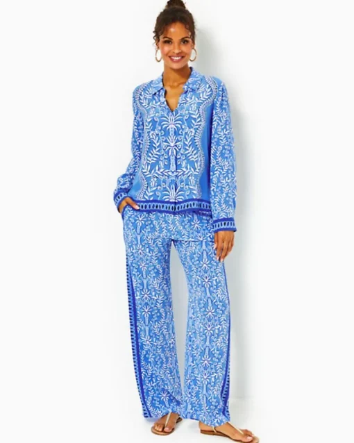 Cheap 33" Solay Silk Palazzo Pant Women Bottoms