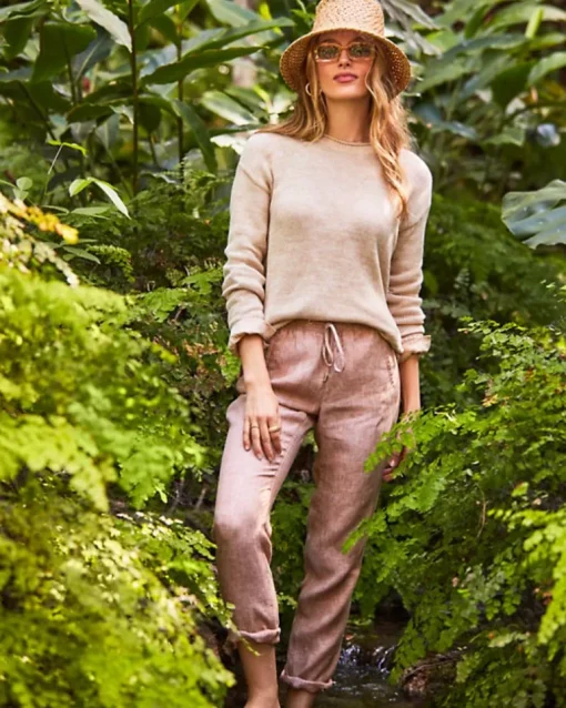 Cheap 31" Taron Mid-Rise Linen Pant Women Bottoms
