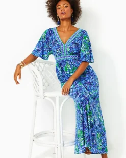 Hot Addison Elbow Sleeve Maxi Dress Women Dresses