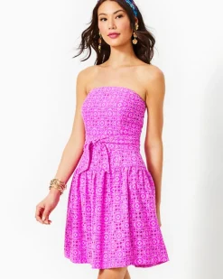 Best Sale Akela Strapless Eyelet Dress Women Dresses