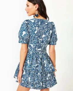 Cheap Alexandria Elbow Sleeve Cotton Wrap Dress Women Dresses