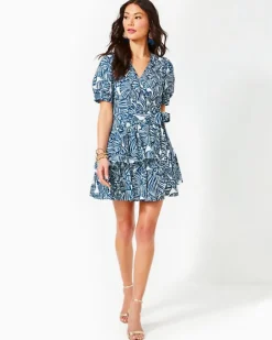 Cheap Alexandria Elbow Sleeve Cotton Wrap Dress Women Dresses