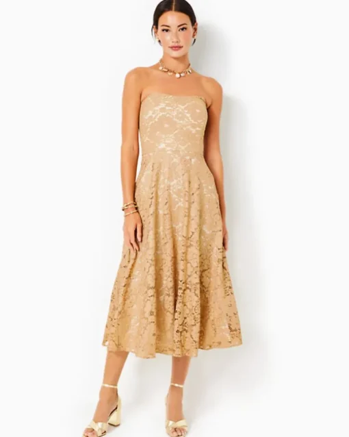 Hot Aubrianna Strapless Midi Dress Women Dresses