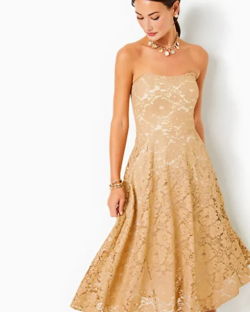 Hot Aubrianna Strapless Midi Dress Women Dresses
