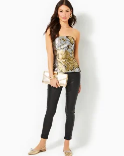 Cheap Camilo Strapless Floral Jacquard Top Women Tops