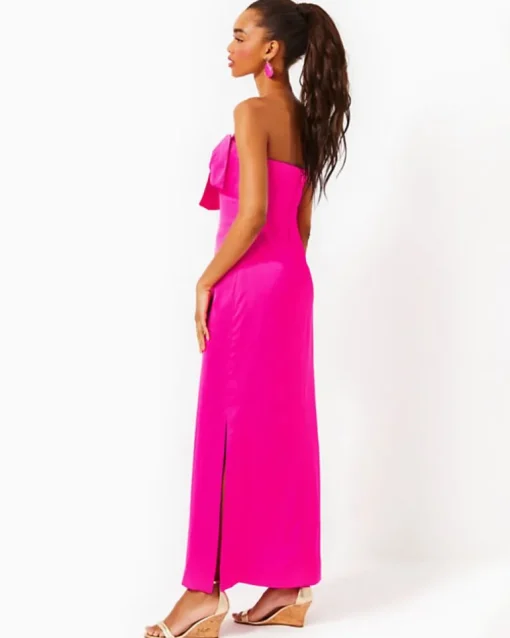 Shop Carlynn Satin Maxi Bow Dress Women Dresses