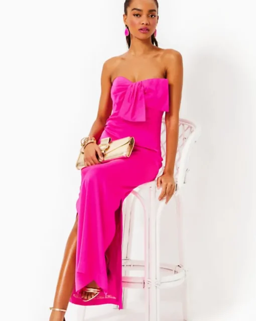 Shop Carlynn Satin Maxi Bow Dress Women Dresses