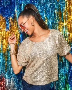 Flash Sale Cressida Sequin Knit Top Women Tops