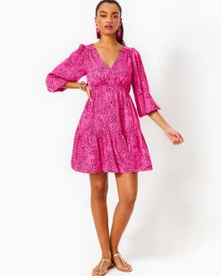 Fashion Deacon 3/4 Sleeve V-Neck Dress Women Dresses