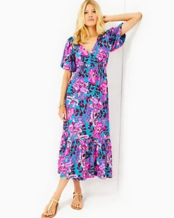 Best Holloway Elbow Sleeve Midi Dress Women Dresses