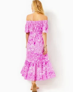 Discount Isbell Off-The-Shoulder Linen Midi Dress Women Dresses