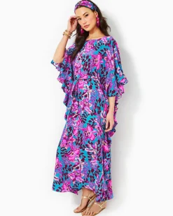 Discount Monnae Silk Maxi Caftan Women Dresses