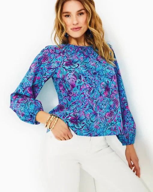 Discount Rilynn Long Sleeve Cotton Top Women Tops