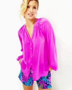 Shop Saige Silk Top Women Tops