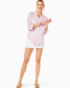 Store Sea View Linen Button Down Top Women Tops