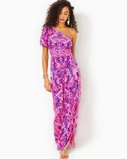 Clearance Solana One-Shoulder Maxi Dress Women Dresses
