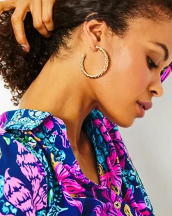 Online Tropical Twist Hoop Earrings Women Jewelry