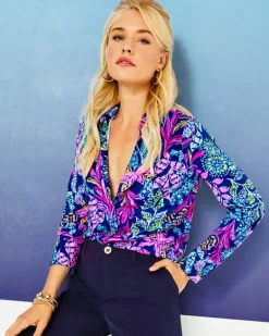 Online Upf 50+ Chillylilly Marlena Button Down Top Women Tops