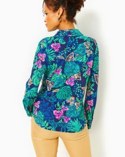 Clearance Upf 50+ Chillylilly Marlena Button Down Top Women Tops