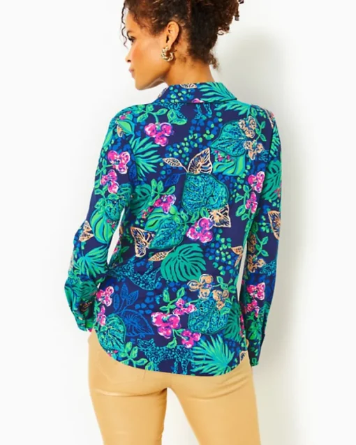 Clearance Upf 50+ Chillylilly Marlena Button Down Top Women Tops