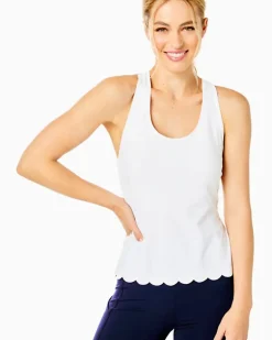 Shop Upf 50+ Luxletic Claralee Scallop Bra Tank Top Women Activewear