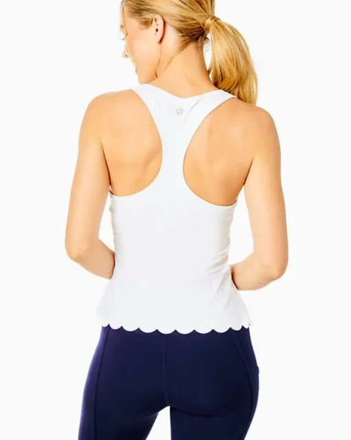 Shop Upf 50+ Luxletic Claralee Scallop Bra Tank Top Women Activewear