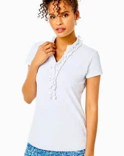 Fashion Upf 50+ Luxletic Frida Ruffle Polo Top Women Activewear