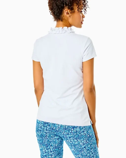 Fashion Upf 50+ Luxletic Frida Ruffle Polo Top Women Activewear