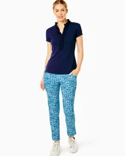 Store Upf 50+ Luxletic Frida Ruffle Polo Top Women Activewear