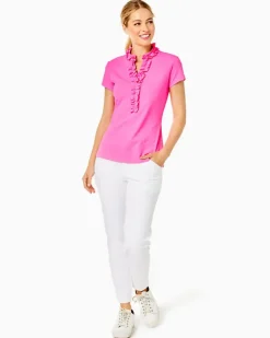 Cheap Upf 50+ Luxletic Frida Ruffle Polo Top Women Activewear