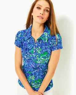 Sale Upf 50+ Luxletic Frida Scallop Polo Top Women Activewear