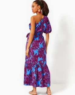 Flash Sale Zelalynn One-Shoulder Cotton Maxi Dress Women Dresses